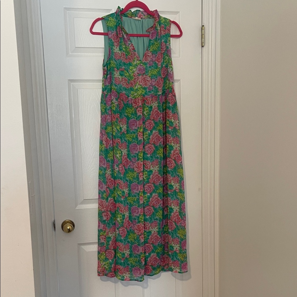 JODIFL Floral Women’s Dress - Pink, Green, and Lavender Floral Print